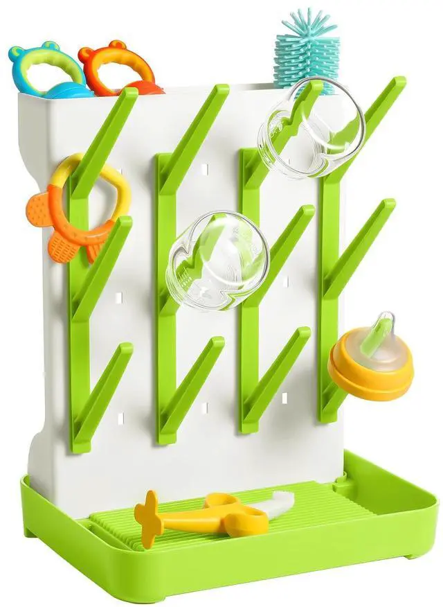 Main image of Baby Bottle Drying Rack, Vertical Standing Bottle Dryer Rack Holder, Space Saving Baby Bottle Drying Rack for Countertop - Holds Up to 12 Baby Bottles