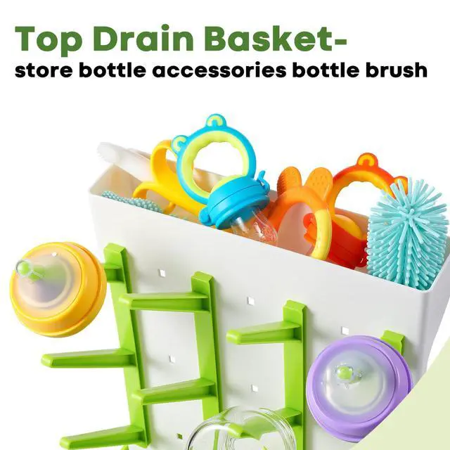 Alt view image 4 of 6 - Baby Bottle Drying Rack, Vertical Standing Bottle Dryer Rack Holder, Space Saving Baby Bottle Drying Rack for Countertop - Holds Up to 12 Baby Bottles