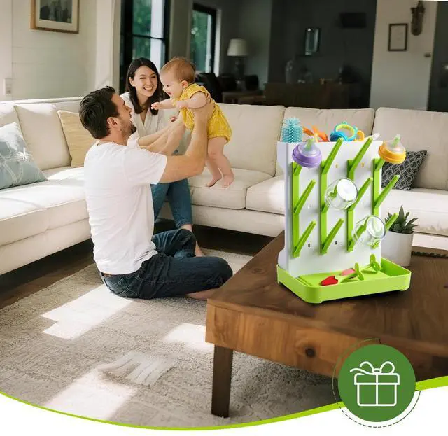 Alt view image 6 of 6 - Baby Bottle Drying Rack, Vertical Standing Bottle Dryer Rack Holder, Space Saving Baby Bottle Drying Rack for Countertop - Holds Up to 12 Baby Bottles