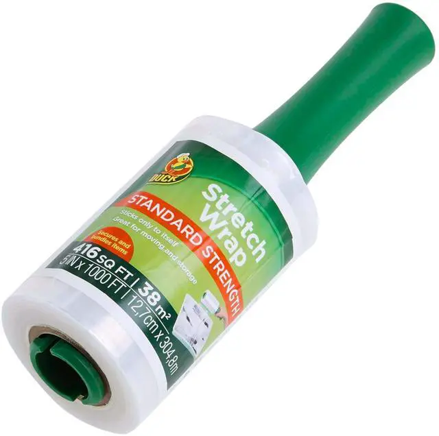 Main image of Brand Stretch Wrap Roll, Clear Plastic Wrap for Moving, 5 in x 1000 ft, 1 Pack, White (285849)