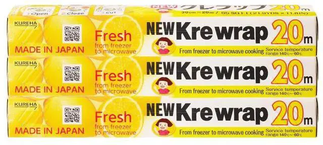 Main image of Krewrap Plastic Cling Wrap, Pack of 3, 65 sq ft. Per Roll, Clear