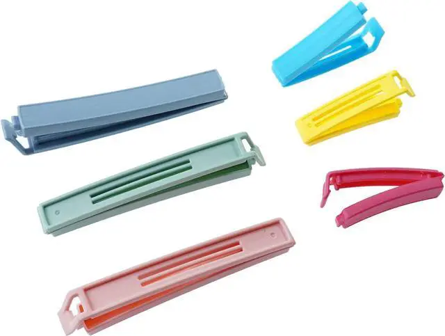 Alt view image 3 of 6 - 32 PCS Plastic Chip Clips for Food Packages, Curved Design Sealing Bag Clips for Food, Kitchen and Home, 2 Sizes(4.3inch x 20, 3.1inch x 12)