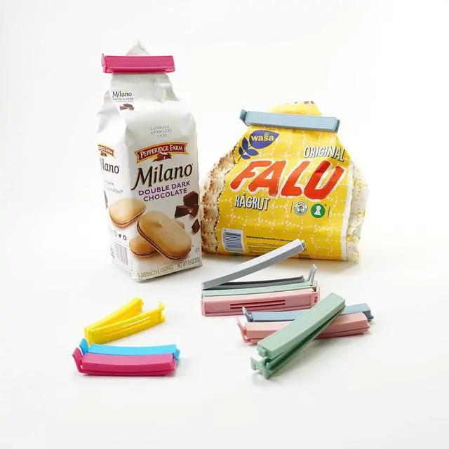 Alt view image 4 of 6 - 32 PCS Plastic Chip Clips for Food Packages, Curved Design Sealing Bag Clips for Food, Kitchen and Home, 2 Sizes(4.3inch x 20, 3.1inch x 12)