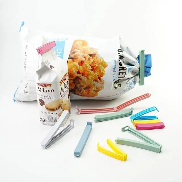 Alt view image 6 of 6 - 32 PCS Plastic Chip Clips for Food Packages, Curved Design Sealing Bag Clips for Food, Kitchen and Home, 2 Sizes(4.3inch x 20, 3.1inch x 12)