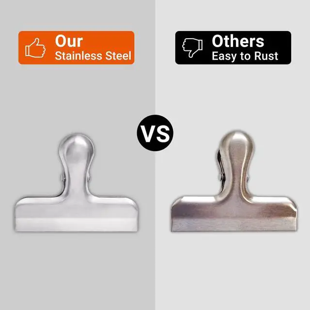 Alt view image 4 of 7 - 6 Pack Bag Clips, Stainless Steel Chip, Chip Clips Food Clip, Heavy Duty Air Tight Seal Kitchen Clip Snack Food Bag Clamp