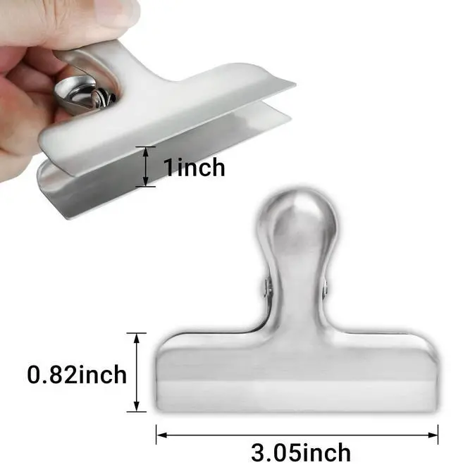 Alt view image 7 of 7 - 6 Pack Bag Clips, Stainless Steel Chip, Chip Clips Food Clip, Heavy Duty Air Tight Seal Kitchen Clip Snack Food Bag Clamp