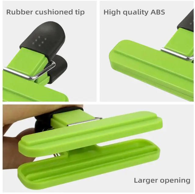 Alt view image 4 of 7 - 6 Pack Chip Bag Chips Food Clips with Heavy Duty Tight Seal Grip Plastic Bags Clips for Food Storage Assorted Colors Food Bag Clips Snack Clips Small Sizes Kitchen Clip for Coffee Snacks (3 Colors)