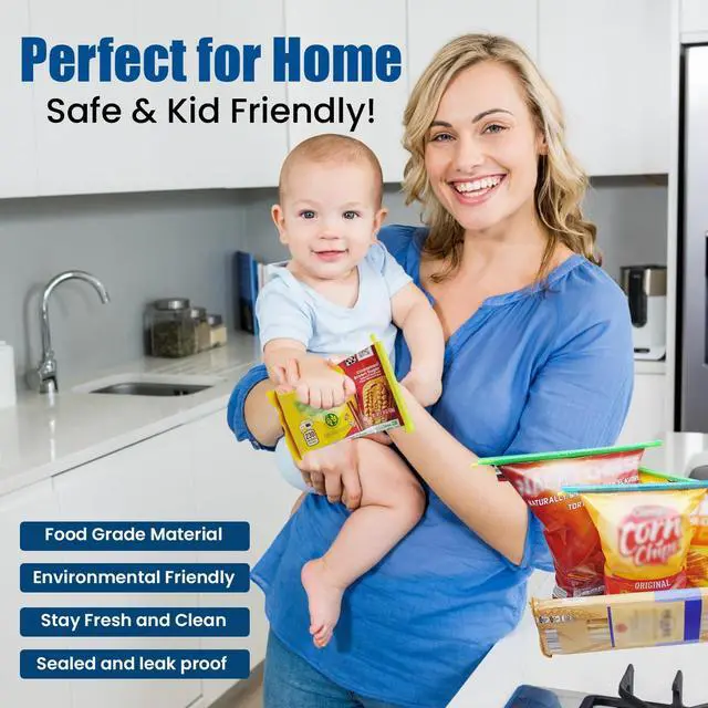 Alt view image 3 of 7 - 16pc - Magic Bag Sealer Sticks, Reusable Plastic Food Storage Clips in 4 Sizes, Multi-Color Airtight Watertight Closures for Snacks, Chips, Pantry Organization