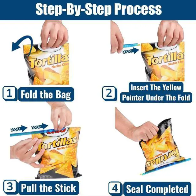 Alt view image 5 of 7 - 16pc - Magic Bag Sealer Sticks, Reusable Plastic Food Storage Clips in 4 Sizes, Multi-Color Airtight Watertight Closures for Snacks, Chips, Pantry Organization