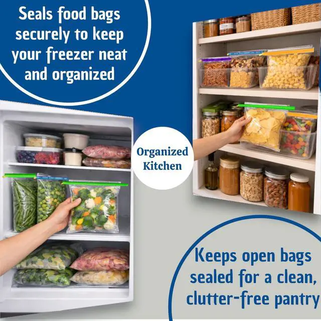 Alt view image 7 of 7 - 16pc - Magic Bag Sealer Sticks, Reusable Plastic Food Storage Clips in 4 Sizes, Multi-Color Airtight Watertight Closures for Snacks, Chips, Pantry Organization