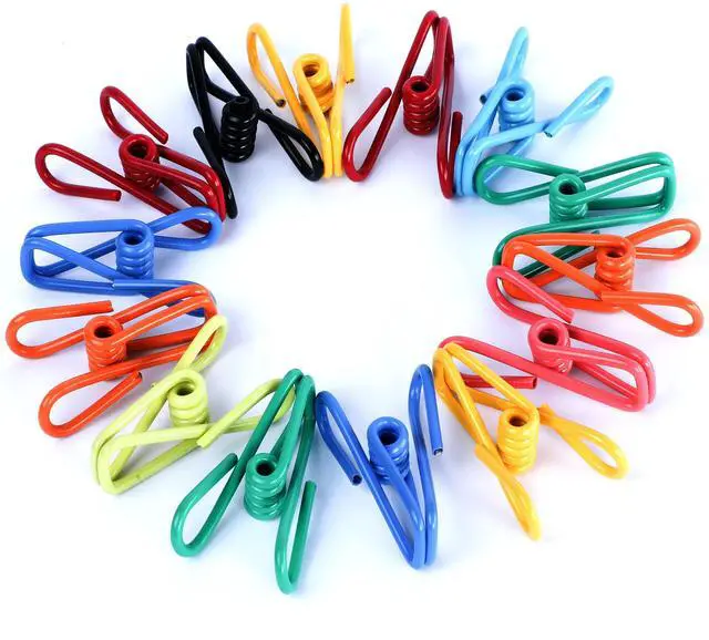 Main image of 30 Pack Assorted Chip Bag Clips Utility - PVC 2 Inch Coated Colorful Sealer for Sealing Food - Paper Holder, Clothesline Clip for Laundry Hanging, Kitchen Bags, Multipurpose Clothes Pins