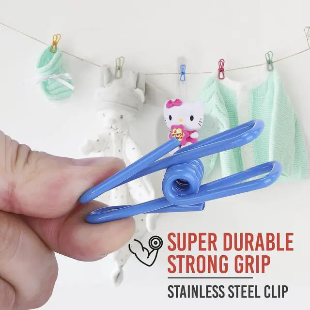 Alt view image 6 of 6 - 30 Pack Assorted Chip Bag Clips Utility - PVC 2 Inch Coated Colorful Sealer for Sealing Food - Paper Holder, Clothesline Clip for Laundry Hanging, Kitchen Bags, Multipurpose Clothes Pins