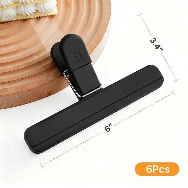 Alt view image 2 of 7 - Chip Clips, 6 Pack Large Food Clips, Snack Bag Clip, Plastic Heavy Duty Seal Grips for Food Storage, Home, Office and More(6 x 3.5 Inch)
