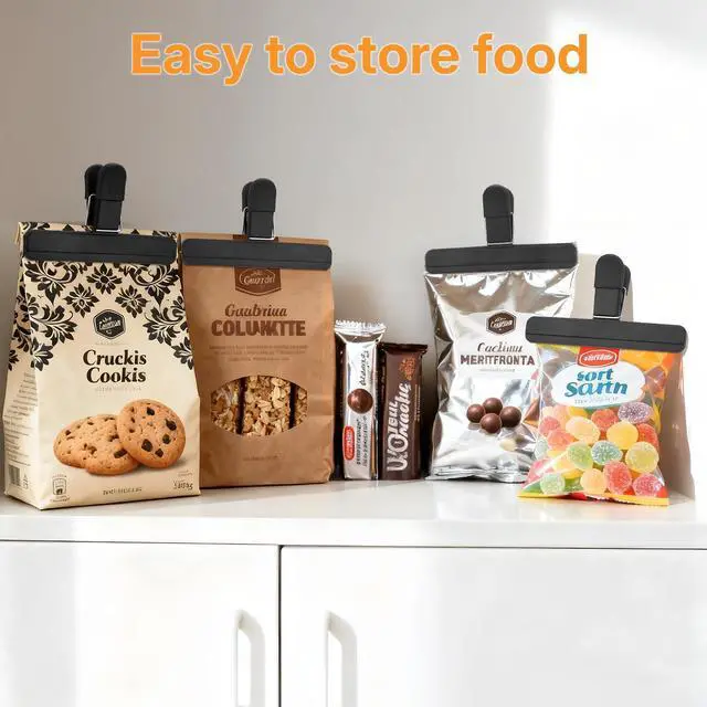 Alt view image 4 of 7 - Chip Clips, 6 Pack Large Food Clips, Snack Bag Clip, Plastic Heavy Duty Seal Grips for Food Storage, Home, Office and More(6 x 3.5 Inch)