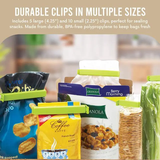 Alt view image 3 of 7 - Twixit! Bag Clips - Set of 15 - Keep Food Fresh, Prevent Spillage - Great for Storage and Organization - Microwave, Freezer and Dishwasher-Safe - BPA-Free