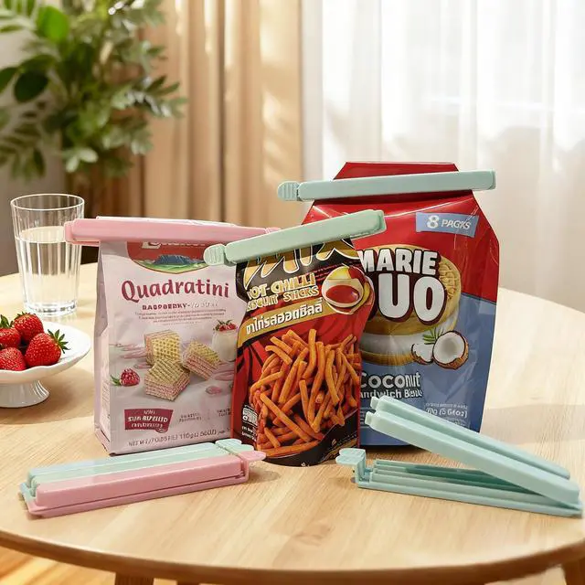 Alt view image 3 of 7 - 40 Pcs Food Bag Sealing Clips - 2 Sizes (4.72 in & 6.10 in) Airtight Chip Clips, Ideal for Kitchen, Snack & Cereal Storage, 3 Assorted Colors