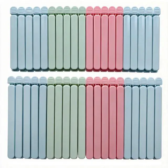 Main image of 40 Pcs Food Bag Sealing Clips - 2 Sizes (4.72 in & 6.10 in) Airtight Chip Clips, Ideal for Kitchen, Snack & Cereal Storage, 3 Assorted Colors