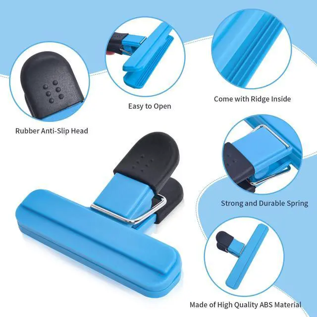 Alt view image 3 of 7 - 9Pack Large Chip Bag Clips - Assorted Sizes Food Bag Clips Plastic Heavy Seal Grip