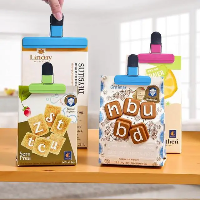 Alt view image 7 of 7 - 9Pack Large Chip Bag Clips - Assorted Sizes Food Bag Clips Plastic Heavy Seal Grip