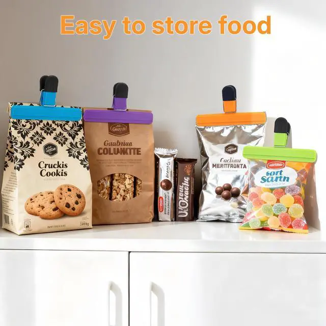 Alt view image 6 of 7 - Chip Clips, 12 Pack Large Food Clips, Snack Bag Clip, Plastic Heavy Duty Seal Grips for Food Storage, Home, Office and More(6 x 3.5 Inch)