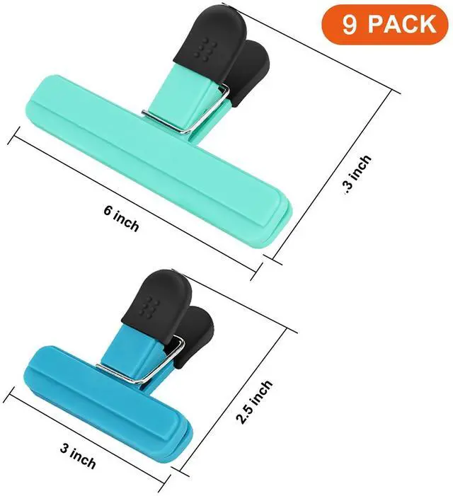 Alt view image 2 of 6 - Chip Clips, 9 Pack Food Clips, Bag Clips for Food Storage with Air Tight Seal Grip (3 Large and 6 Small)