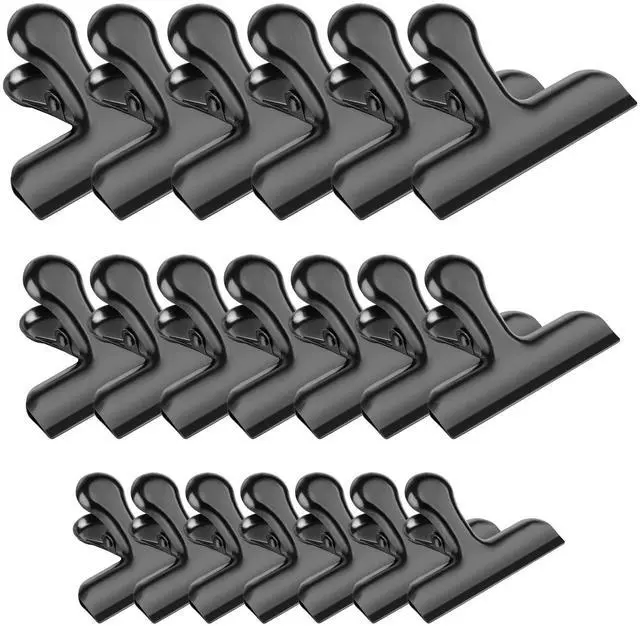 Main image of 20 Pack 3 Inch Wide Stainless Steel Chip Clips Heavy Duty Food Bag Clamp, All-Purpose Air Tight Grip Clips for Kitchen Office to Seal Coffee Bags, Paper Sheets