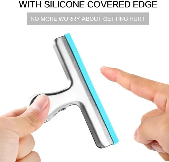 Alt view image 3 of 7 - 6 Pack Stainless Steel Chip Bag Clips Covered with Colorful Silicone - NO More Sharp Edges - Color Coded for Food Bags - Air Tight Seal, Heavy Duty for Kitchen and Office, 5 Inches-Silver