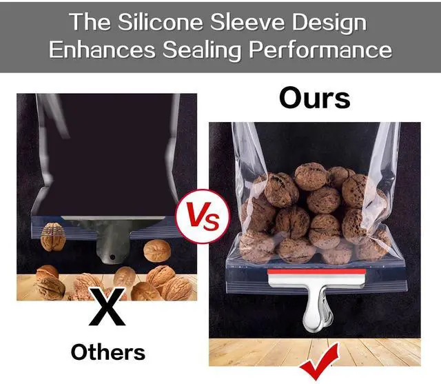 Alt view image 5 of 7 - 6 Pack Stainless Steel Chip Bag Clips Covered with Colorful Silicone - NO More Sharp Edges - Color Coded for Food Bags - Air Tight Seal, Heavy Duty for Kitchen and Office, 5 Inches-Silver