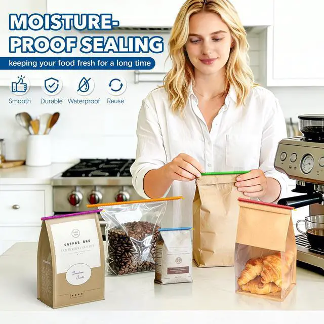 Alt view image 3 of 7 - 36Pcs Plastic Bag Sealer Sticks, Reusable Bag Sealing Clips with 5 Different Sizes, Keep Bags Airtight Watertight & Food Fresh, Easy Storage Accessories for Kitchen (Random Colors)