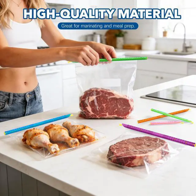 Alt view image 5 of 7 - 36Pcs Plastic Bag Sealer Sticks, Reusable Bag Sealing Clips with 5 Different Sizes, Keep Bags Airtight Watertight & Food Fresh, Easy Storage Accessories for Kitchen (Random Colors)