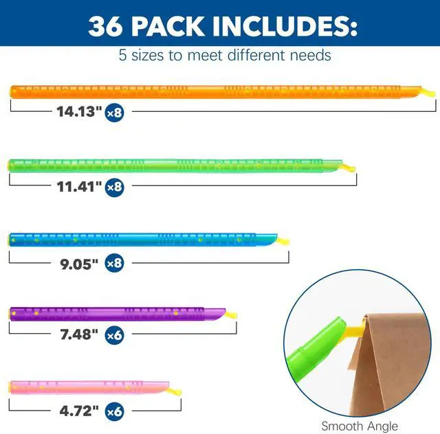 Alt view image 2 of 7 - 36Pcs Plastic Bag Sealer Sticks, Reusable Bag Sealing Clips with 5 Different Sizes, Keep Bags Airtight Watertight & Food Fresh, Easy Storage Accessories for Kitchen (Random Colors)