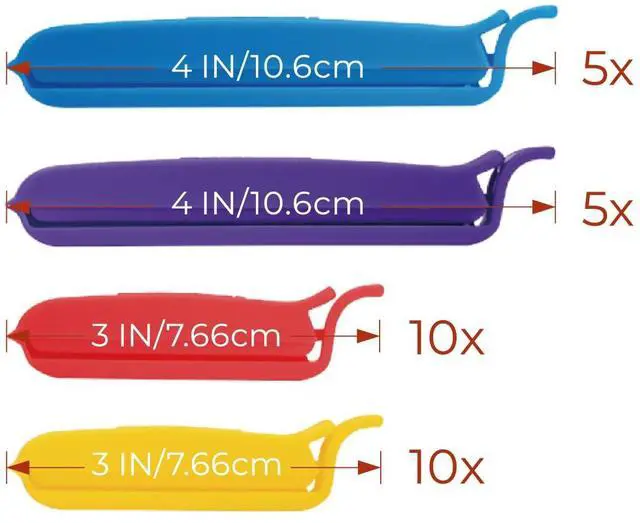 Alt view image 4 of 7 - Decorating Bag Sealing Clips, 32 Pack, Multipurpose for Food and Snack Storage, 3inch and 4inch Long