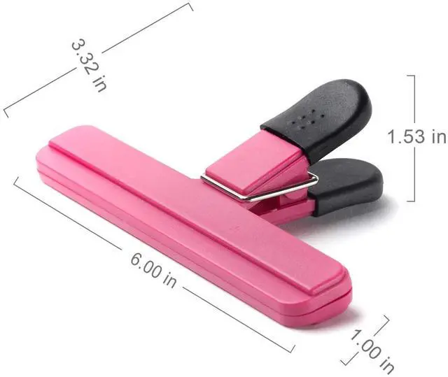Alt view image 2 of 7 - 6 Pack Chip Bag Clips, 6 Inch Large Size Assorted Colors Foods Snacks Bag Paper Clips, Plastic Wide Open Heavy Duty Seal Grips