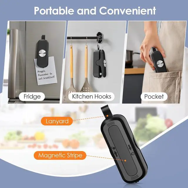 Alt view image 7 of 7 - Bag Sealer, 2 in 1 Mini Bag Sealer Heat Seal and Cutter, Portable Chip Bag Sealer Heat Sealer Bag Resealer for Snacks Candies Plastic Bag Food Storage (Batteries Included)