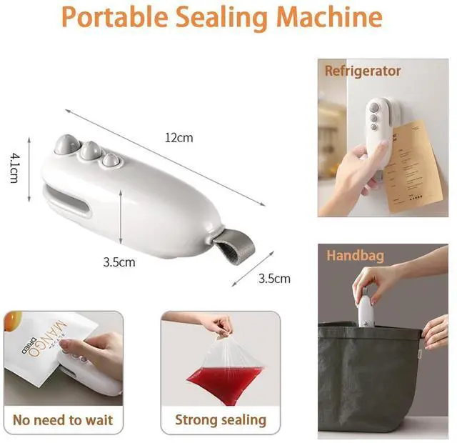 Alt view image 4 of 7 - Mini Bag Sealer, 2 in 1 Bag Sealer Heat Seal with Cutter and Magnet, USB-C Rechargeable Portable Handheld Resealer Machine, Food Storage Sealer for Plastic Bags, Snack Bags, Chip Bags