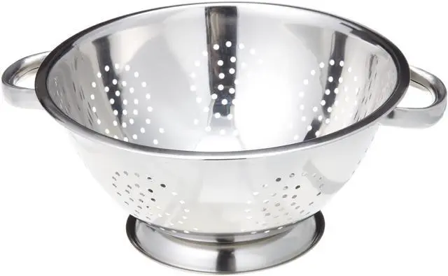 Main image of Heavy Duty Stainless Steel Colander 5 Qt | Easy Grip Handles | Self-Draining Base | Mirror Polished | Dishwasher Safe | Pack of 1