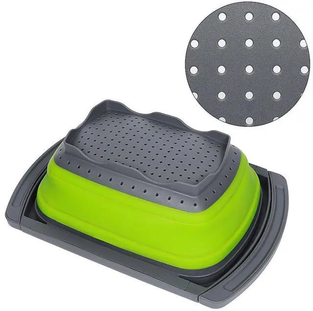 Alt view image 6 of 7 - Colander collapsible, Colander Strainer Over The Sink Vegetable Fruit Strainer Basket (6 Quart) with Extendable Handles, New Kitchen Essentials
