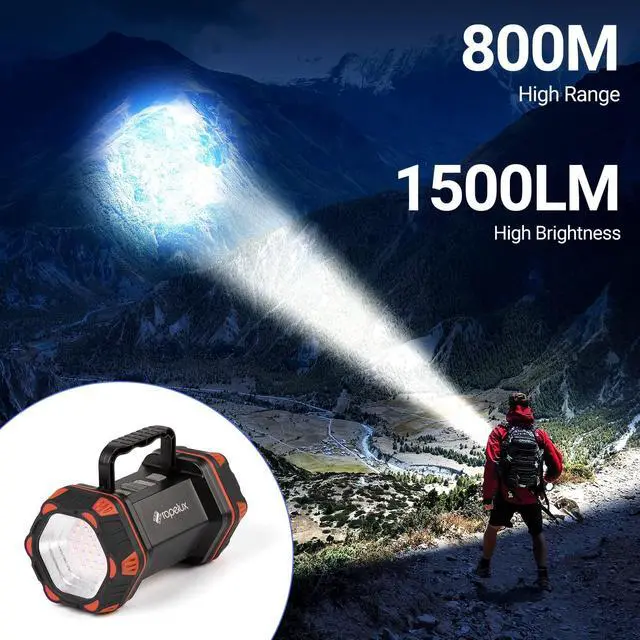 Alt view image 2 of 7 - Led Camping Lantern Rechargeable, Camping Lights 1500lm, 8 Light Modes, Emergency Flashlights For Emergencies, Portable Light 12h Standby, Battery Powered Lantern For Power Outages, Hurricane, Hiking.