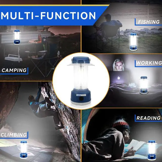 Alt view image 6 of 7 - LED Camping Lantern Rechargeable, Bright 2000 Lumen, 5 Modes, 4000 mAh Power Bank, IP44 Waterproof Lantern for Hurricane, Emergency, Power Outages, Home