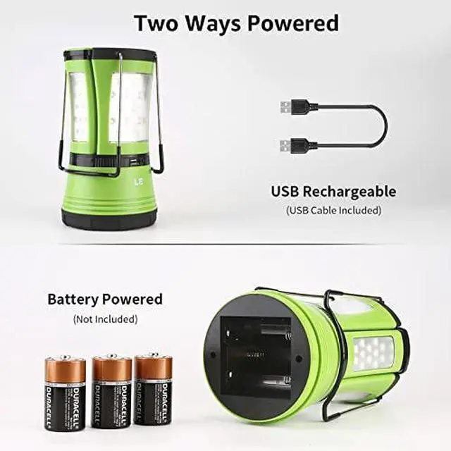 Alt view image 3 of 7 - LE LED Camping Lantern Rechargeable, 600LM, Detachable Flashlight, Camping Essentials, Perfect Lantern Flashlight for Hurricane Emergency, Hiking, Fishing and More, USB Cable and Car Charger Included