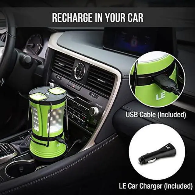 Alt view image 5 of 7 - LE LED Camping Lantern Rechargeable, 600LM, Detachable Flashlight, Camping Essentials, Perfect Lantern Flashlight for Hurricane Emergency, Hiking, Fishing and More, USB Cable and Car Charger Included