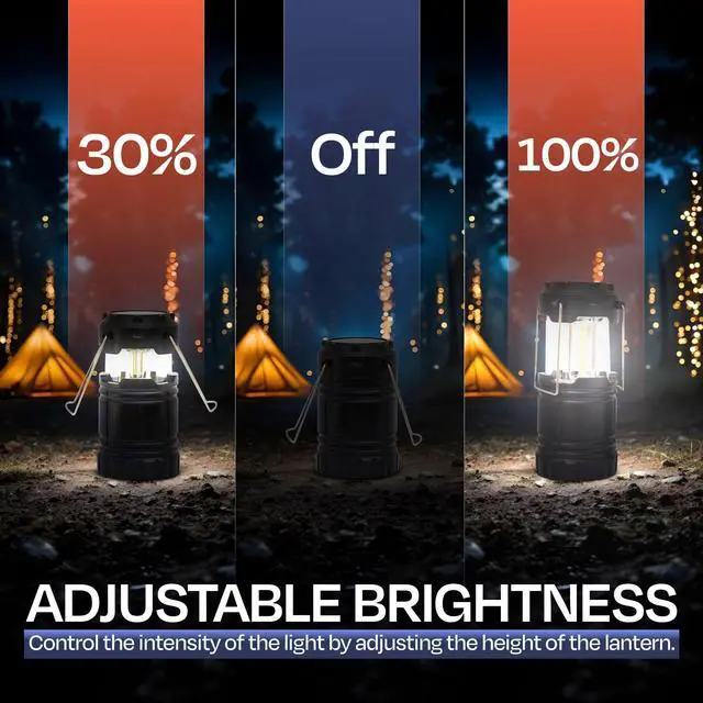 Alt view image 6 of 7 - Rechargeable Camping Lantern, Pack of 2 - LED Camping Lantern Battery Powered, Waterproof Solar Lantern for Emergency, Hiking & Power Outages | USB-C Rechargeable, Collapsible, 360° Light