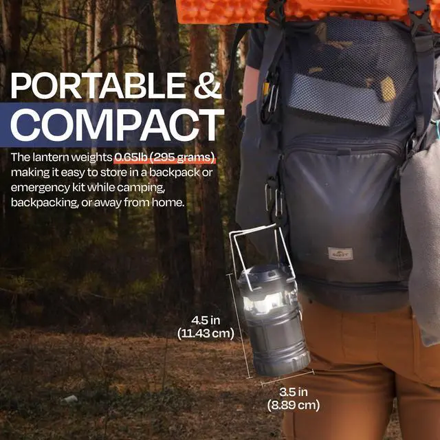Alt view image 7 of 7 - Rechargeable Camping Lantern, Pack of 2 - LED Camping Lantern Battery Powered, Waterproof Solar Lantern for Emergency, Hiking & Power Outages | USB-C Rechargeable, Collapsible, 360° Light