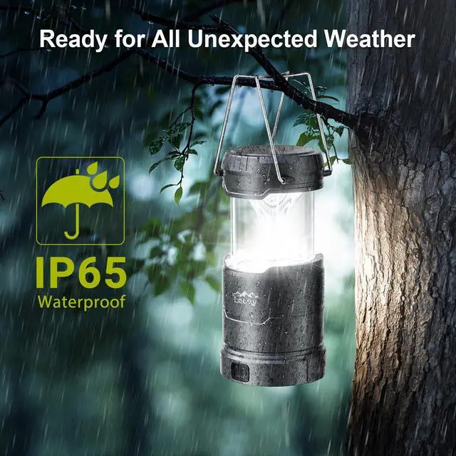 Alt view image 4 of 7 - LED Camping Lantern for Power Outages, 3 Color Modes & Dimmable Battery Powered Lantern, IPX4 Waterproof & Collapsible, Lanterns Flashlight Survival Kits for Emergency Hurricane Hiking, 4 Pack