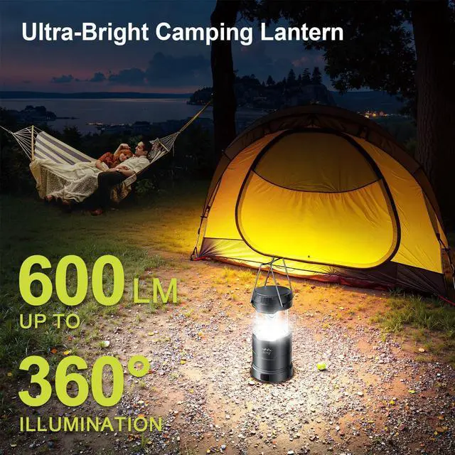 Alt view image 3 of 7 - LED Camping Lantern for Power Outages, 3 Color Modes & Dimmable Battery Powered Lantern, IPX4 Waterproof & Collapsible, Lanterns Flashlight Survival Kits for Emergency Hurricane Hiking, 4 Pack