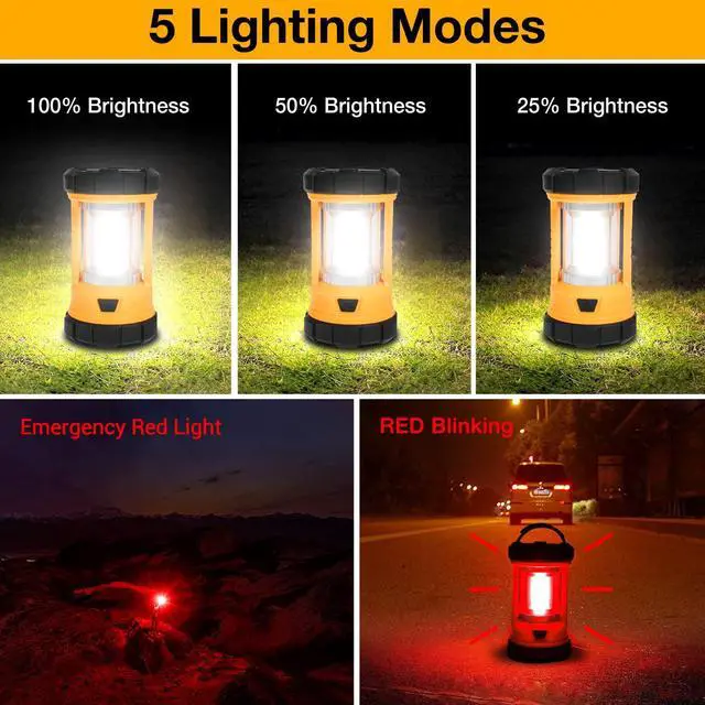 Alt view image 3 of 7 - Camping Lantern, 3200LM Bright Camping Light, 4600mAh Rechargeable LED Lantern for Power Outages, 5 Light Modes Camping Lamp for Fishing/Hurricane/Emergency, Camping Must Haves