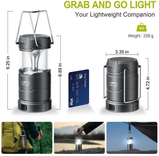 Alt view image 6 of 7 - LED Camping Lantern for Power Outages, 3 Color Modes & Dimmable Battery Powered Lantern, IPX4 Waterproof & Collapsible, Lanterns Flashlight Survival Kits for Emergency Hurricane Hiking, 4 Pack