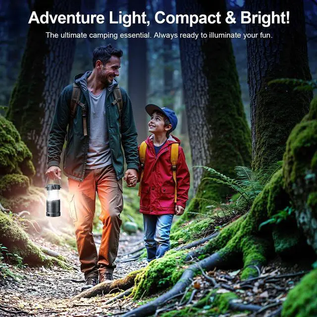 Alt view image 7 of 7 - LED Camping Lantern for Power Outages, 3 Color Modes & Dimmable Battery Powered Lantern, IPX4 Waterproof & Collapsible, Lanterns Flashlight Survival Kits for Emergency Hurricane Hiking, 4 Pack