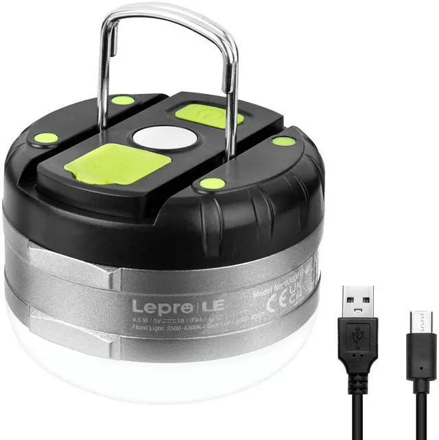 Main image of LE LED Camping Lantern Rechargeable, 410LM, 5 Light Modes, Power Bank, Waterproof, Mini Flashlight with Magnetic Base for Hurricane Emergency, Outdoor, Hiking, Home and Car
