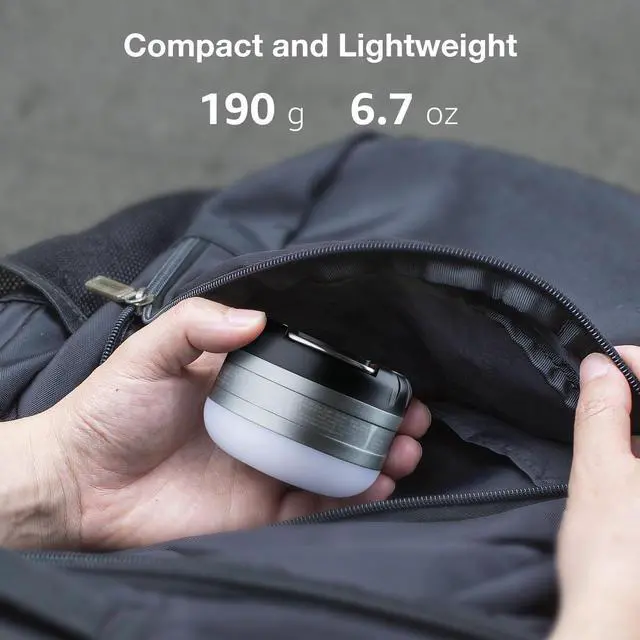 Alt view image 6 of 7 - LE LED Camping Lantern Rechargeable, 410LM, 5 Light Modes, Power Bank, Waterproof, Mini Flashlight with Magnetic Base for Hurricane Emergency, Outdoor, Hiking, Home and Car